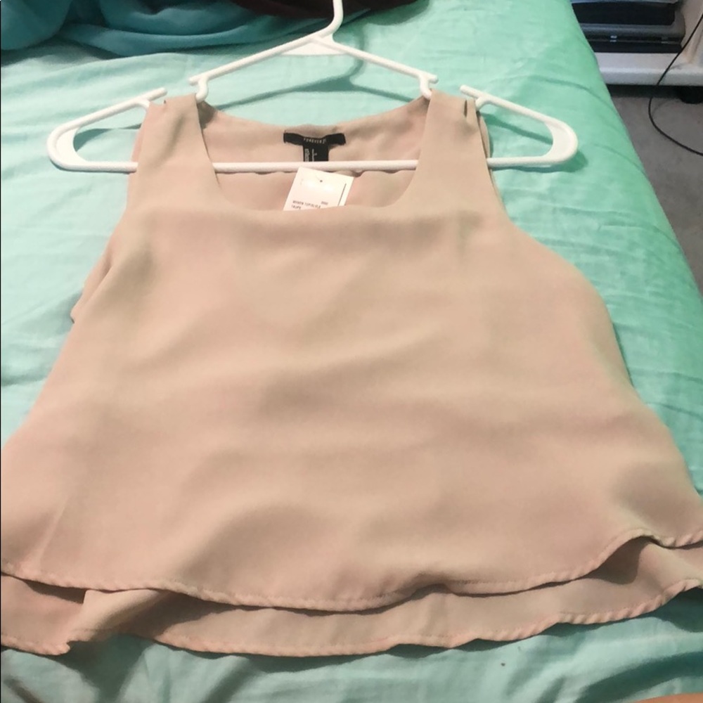 Tan dressy crop top